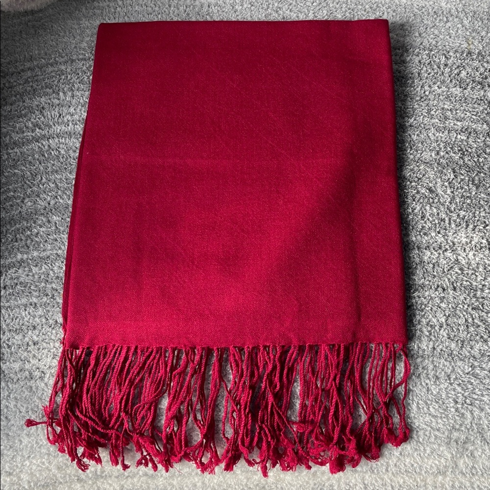Claret Red - Merino Wool & Silk Blend - Pashmina Scarf